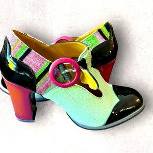 Fluevog Attic Ilona, mint/black size 7.5